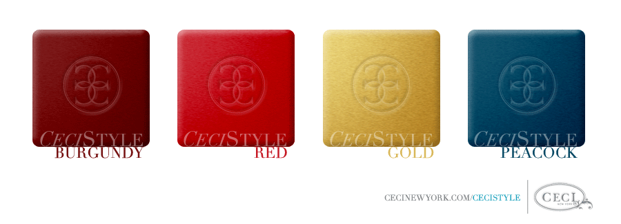 Ceci Color Stories Red Gold Wedding Colors color swatches burgundy
