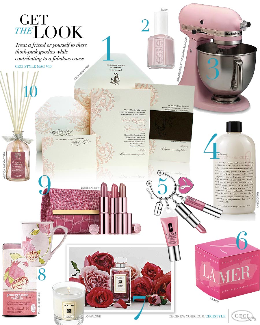 CeciStyle Magazine v10: Get The Look - Breast Cancer Awareness - Treat a friend or yourself to these think-pink goodies while contributing to a fabulous cause