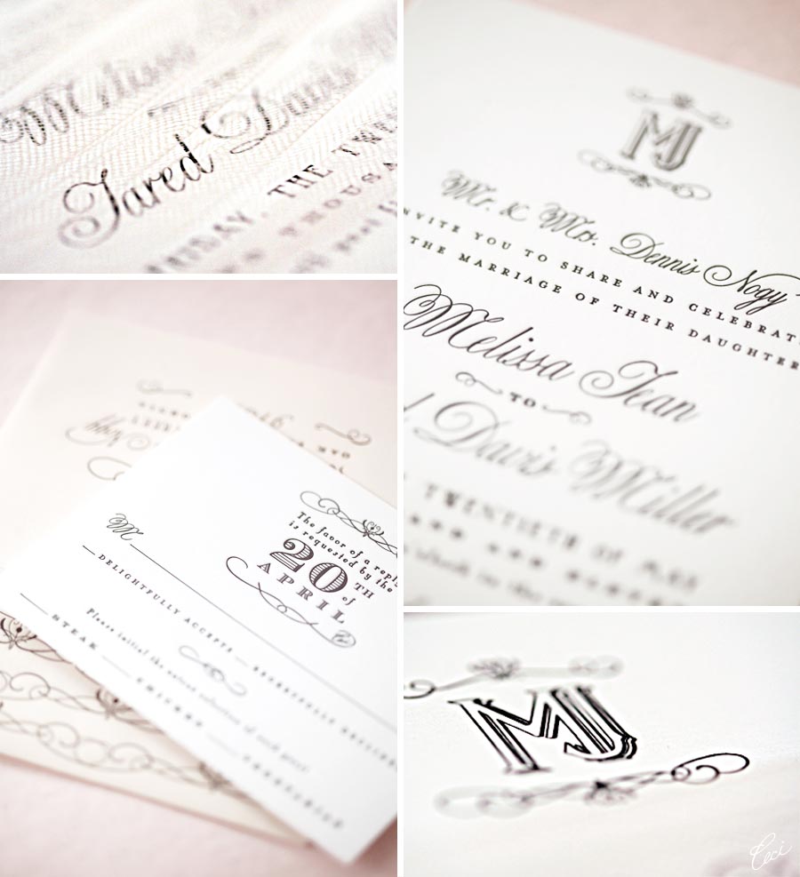 Our Muse - Soft Romantic Wedding - Be inspired by Melissa & Jared's soft, romantic wedding - wedding, invitations, letterpress printing