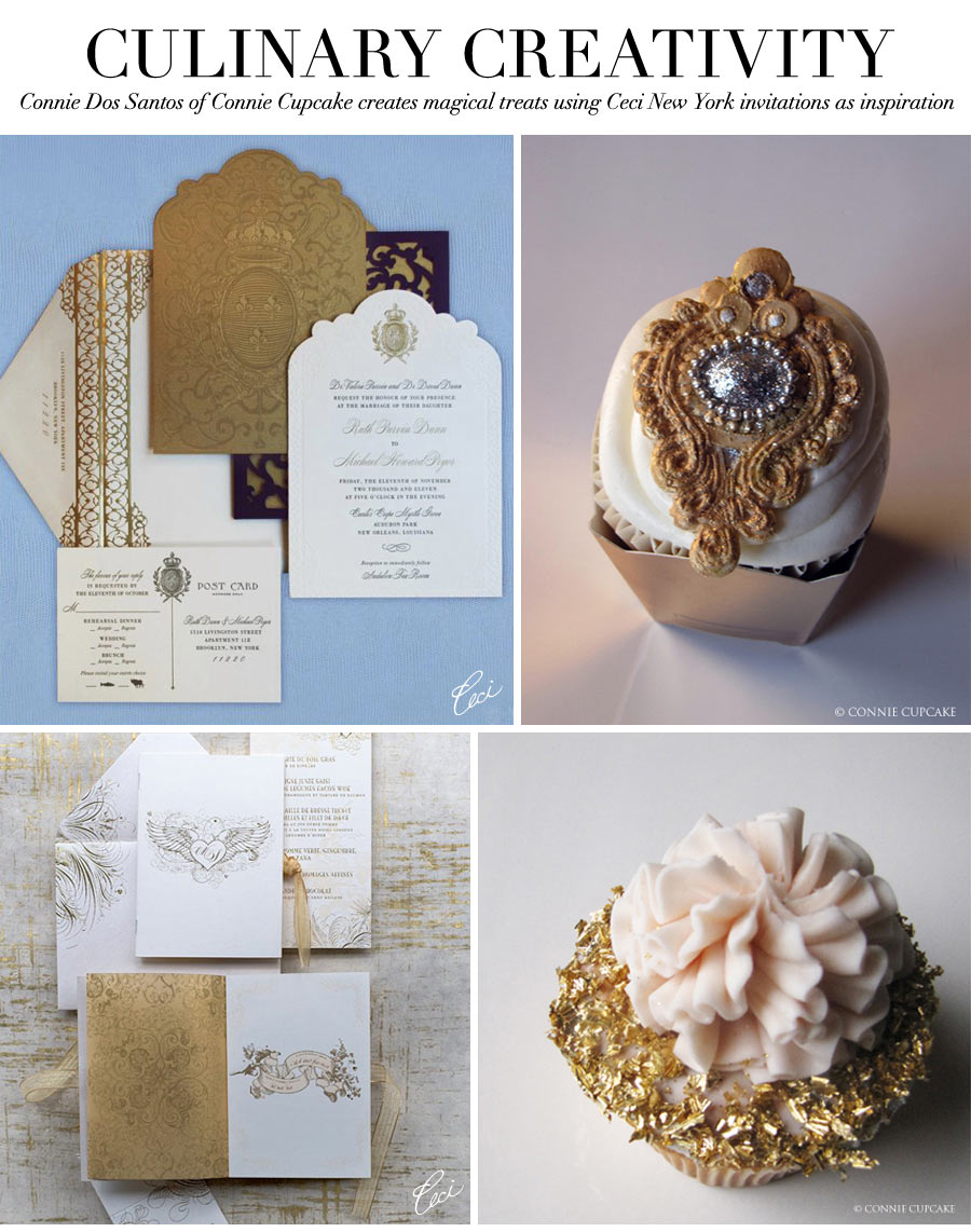 Culinary Creativity - Connie Dos Santos of Connie Cupcake creates magical treats using Ceci New York invitations as inspiration