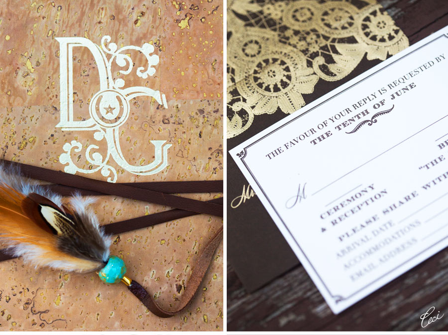Luxury Wedding Invitations by Ceci New York - Our Muse - Chic Rustic Wedding - Be inspired by Diana & Garrett's chic rustic wedding - letterpress printing, foil printing, die cutting, digital printing