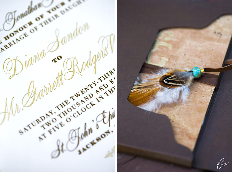Luxury Wedding Invitations by Ceci New York - Our Muse - Chic Rustic Wedding - Be inspired by Diana & Garrett's chic rustic wedding - letterpress printing, foil printing, die cutting, digital printing