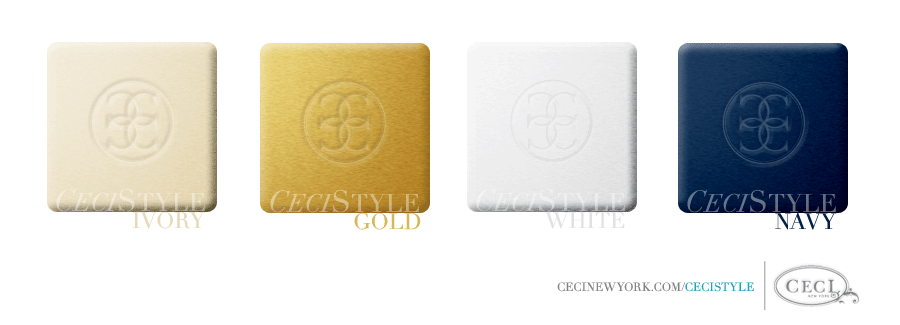 Ceci's Color Stories - Ivory & Navy Wedding Colors - color swatches, ivory, gold, white, navy, wedding