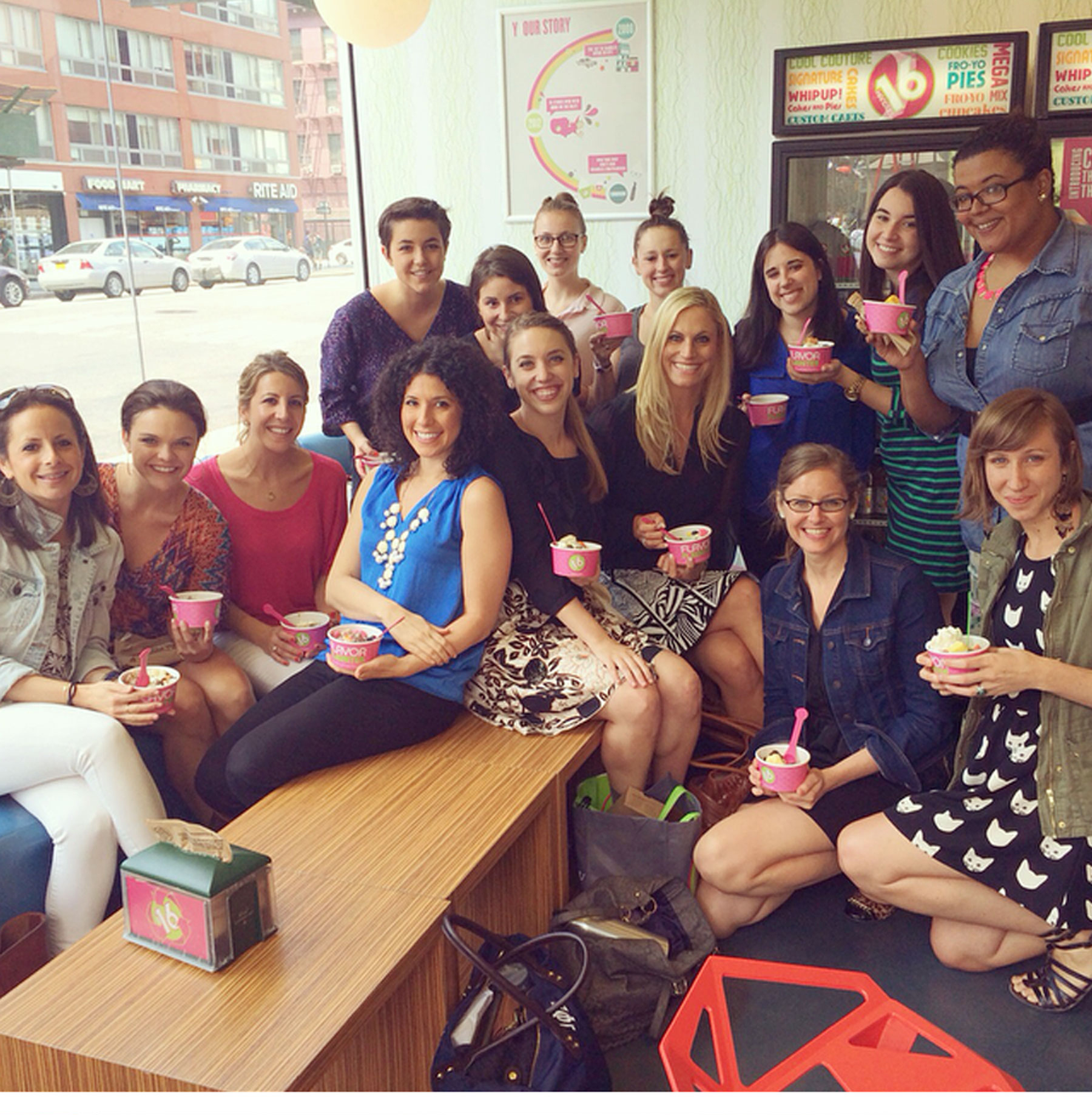 A Day in the Life of Ceci Johnson - 2:00 PM After lunch I treat my team to a little afternoon break at local frozen yogurt hotspot 16 Handles. I couldn't do what I do without these talented ladies!
