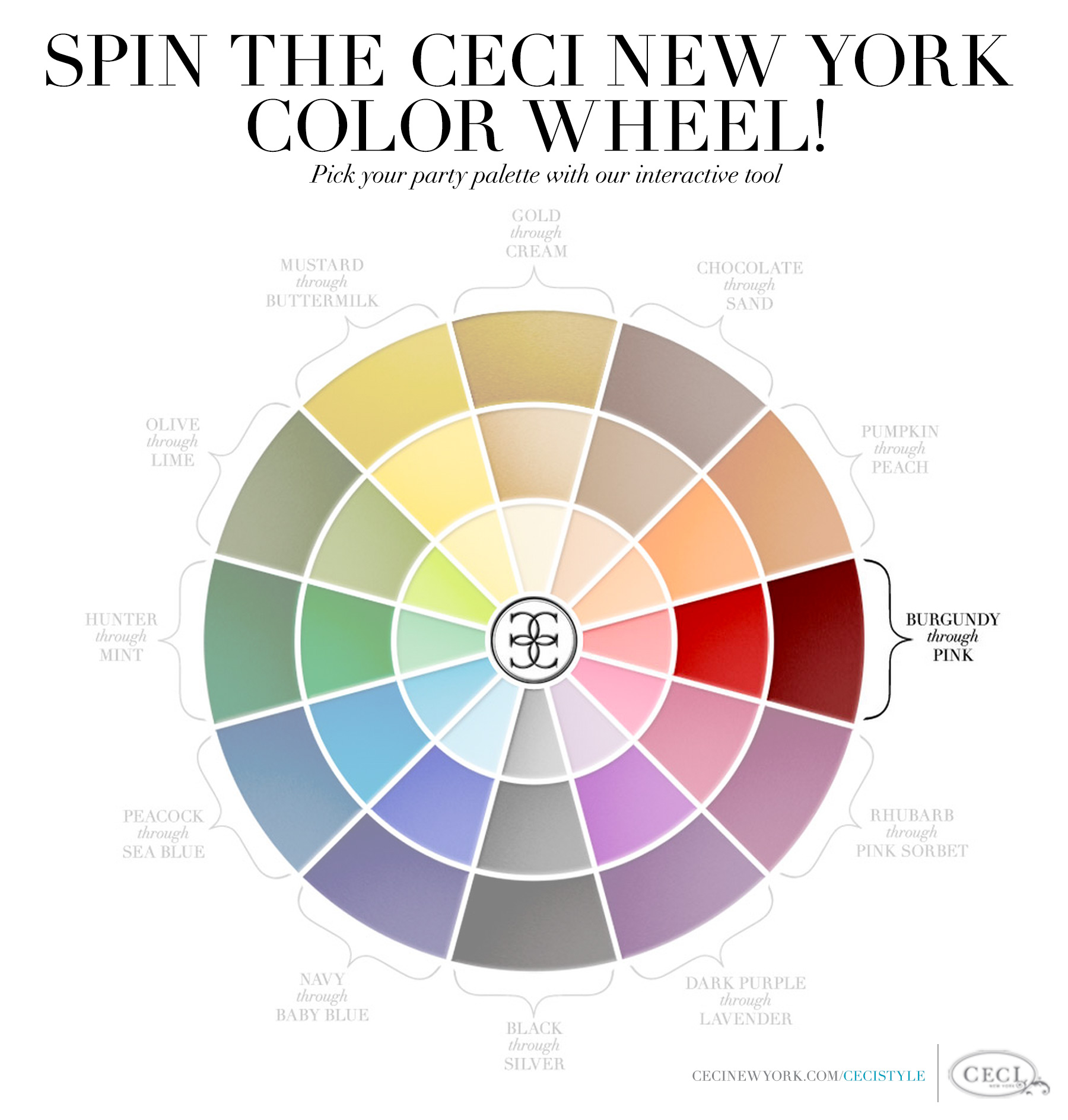 Wedding palette wheel
