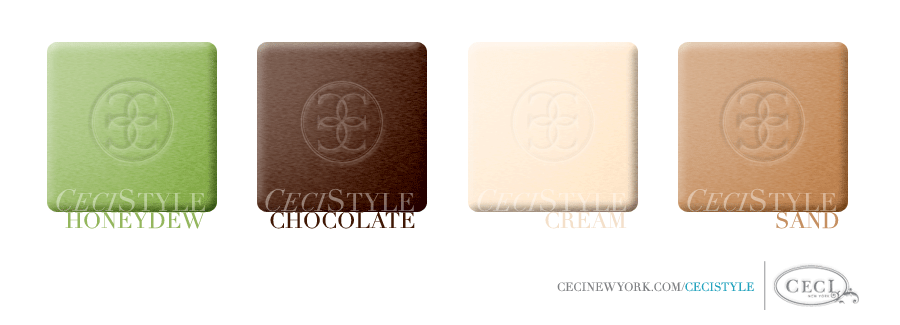 Ceci Color Stories – Honeydew & Chocolate Wedding Colors - color swatches, chocolate, cream, honeydew, sand, wedding