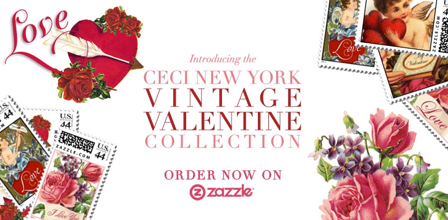 Introducing the Ceci New York Vintage Valentine Stamp Collection - Order now on Zazzle.com