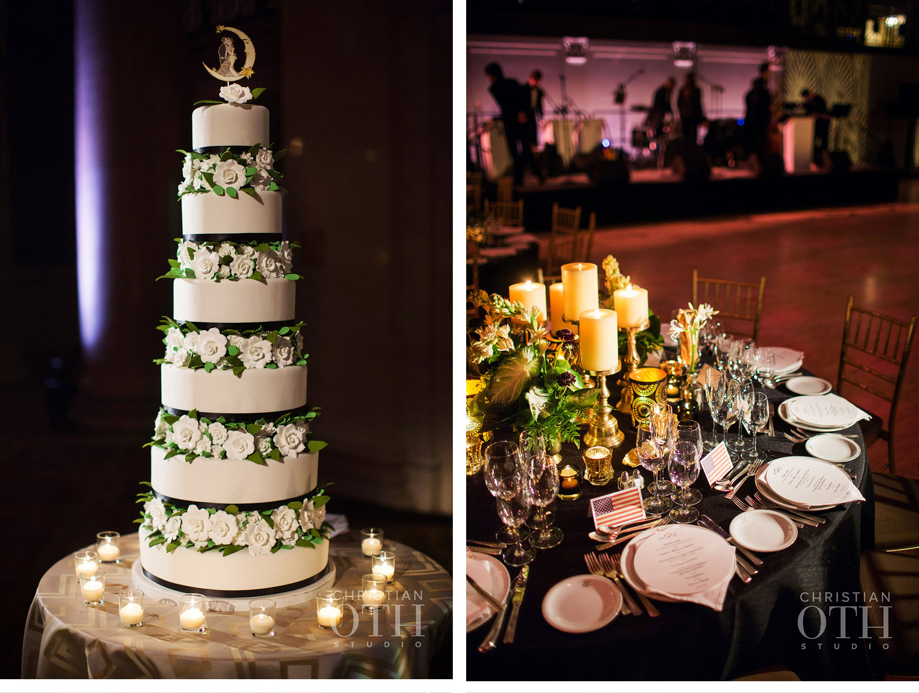 Our Muse - Elegant Wedding in Wall Street: Alexandra and Ryan, Part 5 - Be inspired by Alexandra and Ryan's elegant wedding in Wall Street, New York. - reception, wedding, ceci new york, inspiration, ceci johnson, celebration, bride, groom, event, luxury wedding invitations, couture, custom wedding invitations, ceci new york, christian oth, moho creative, jz events, jennifer zabinski, lewis miller design, wonder wedding cakes, element music, carnegie hall band, anne demarco cosmetics, pnina tornai, kleinfelds, jimmy choo, rk bridal, zwikker and zacher