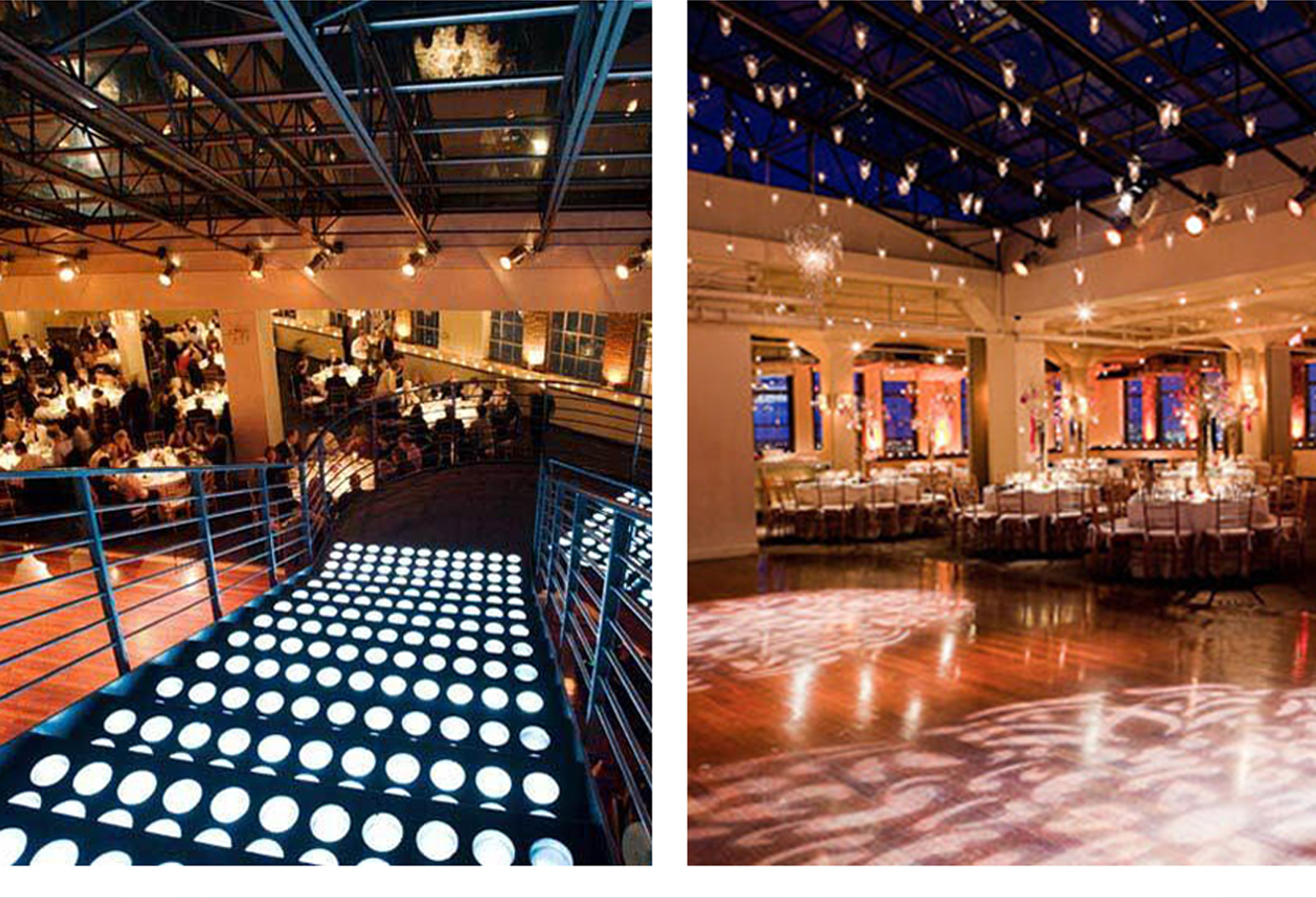 Our sophisticated industrial design, professional staffing, and exquisite cuisine provides the versatility to create a highly personalized atmosphere for a multitude of events and weddings.