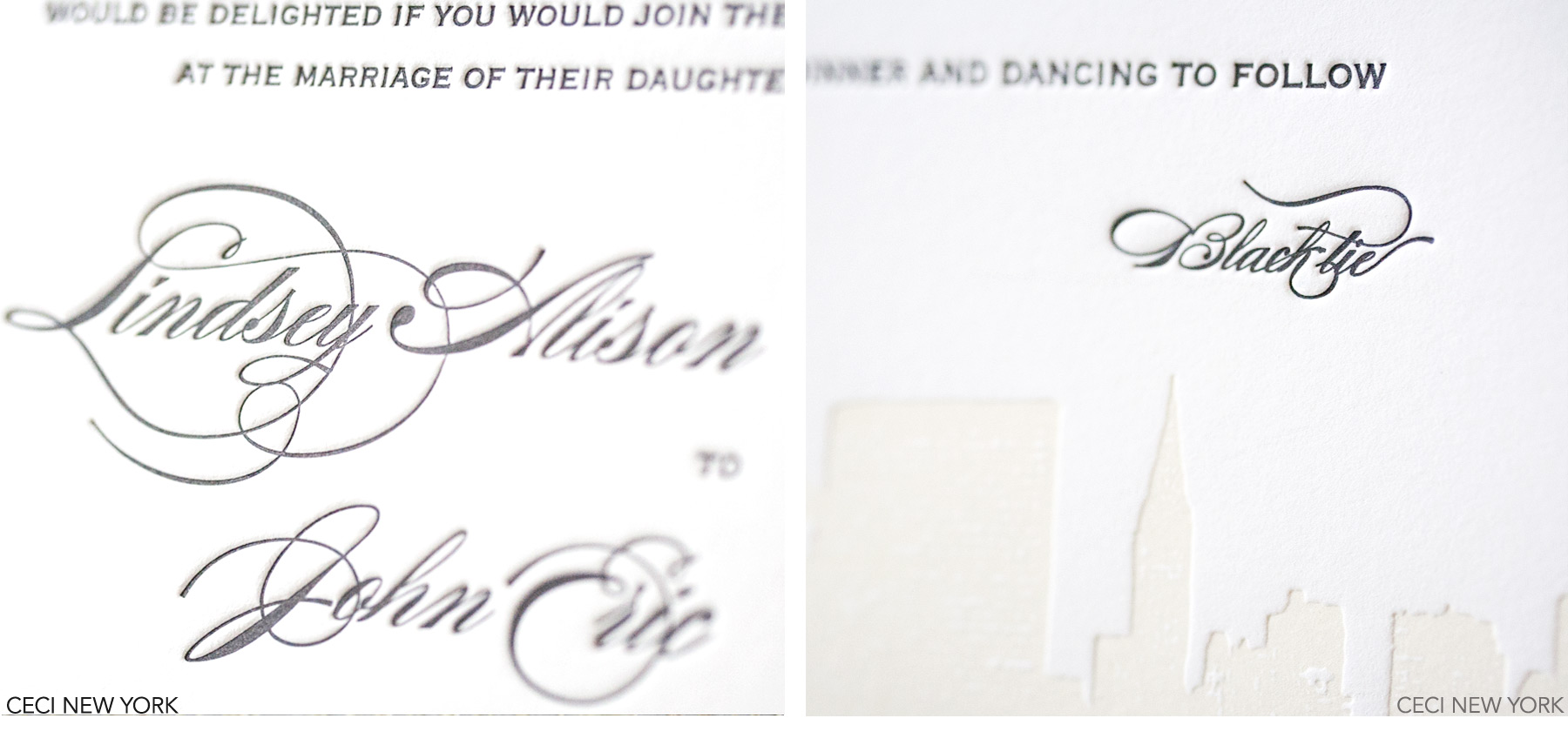 Luxury Wedding Invitations by Ceci New York - Our Muse - Rooftop Wedding in New York City: Lindsey and John, Part 1 - Be inspired by Lindsey and John's romantic rooftop wedding in New York City. - Ceci New York Luxury Wedding Invitations - custom wedding invitations, luxury wedding invitations, couture, ceci new york, letterpress