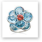 FLORAL COCKTAIL RING IN BLUEBELL WITH SWAROVSKI CRYSTALS & STERLING SILVER