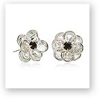 FLOWER EARRINGS WITH SWAROVSKI CRYSTALS AND STERLING SILVER