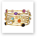 GEMSTONE AND VERMEIL BANGLES