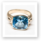 Swiss Blue Topaz Trifoil Cocktail Ring