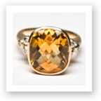 Madeira Citrine & Diamond Trifoil Cocktail Ring