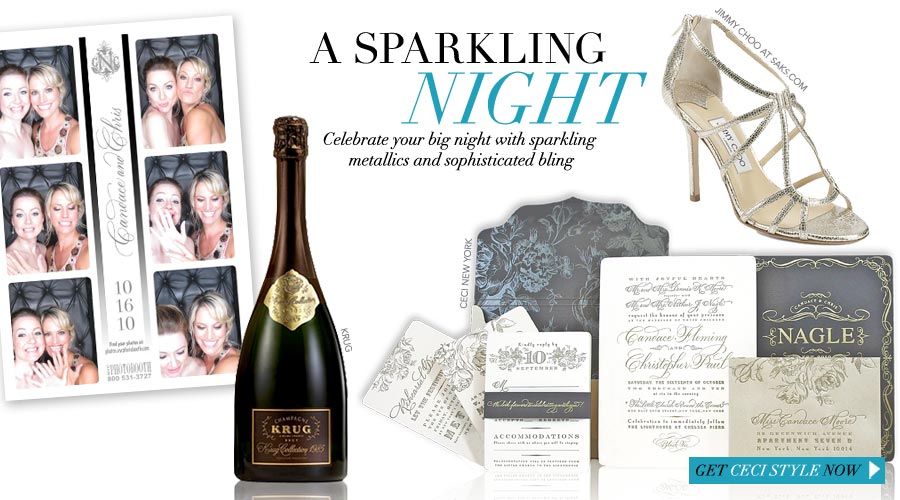 A Sparkling Night - Celebrate your big night with sparkling metallics and sophisticated bling