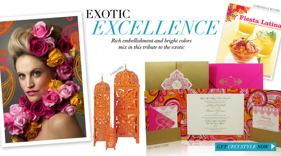 Exotic Excellence - Rich embellishments and bright colors mix in this tribute to the exotic