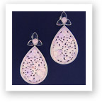 LACEY LAVENDER JADEITE JADE PEAR SHAPED 18K WHITE GOLD EARRINGS