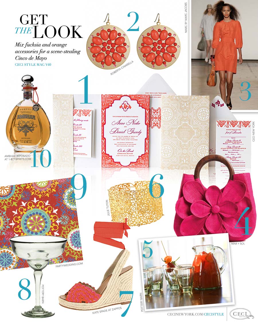 CeciStyle Magazine v40: Get The Look - Mix fuchsia and orange accessories for a scene-stealing Cinco de Mayo