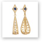 ANASTASIA LACE BLUE SAPPHIRE AND TOPAZ EARRINGS