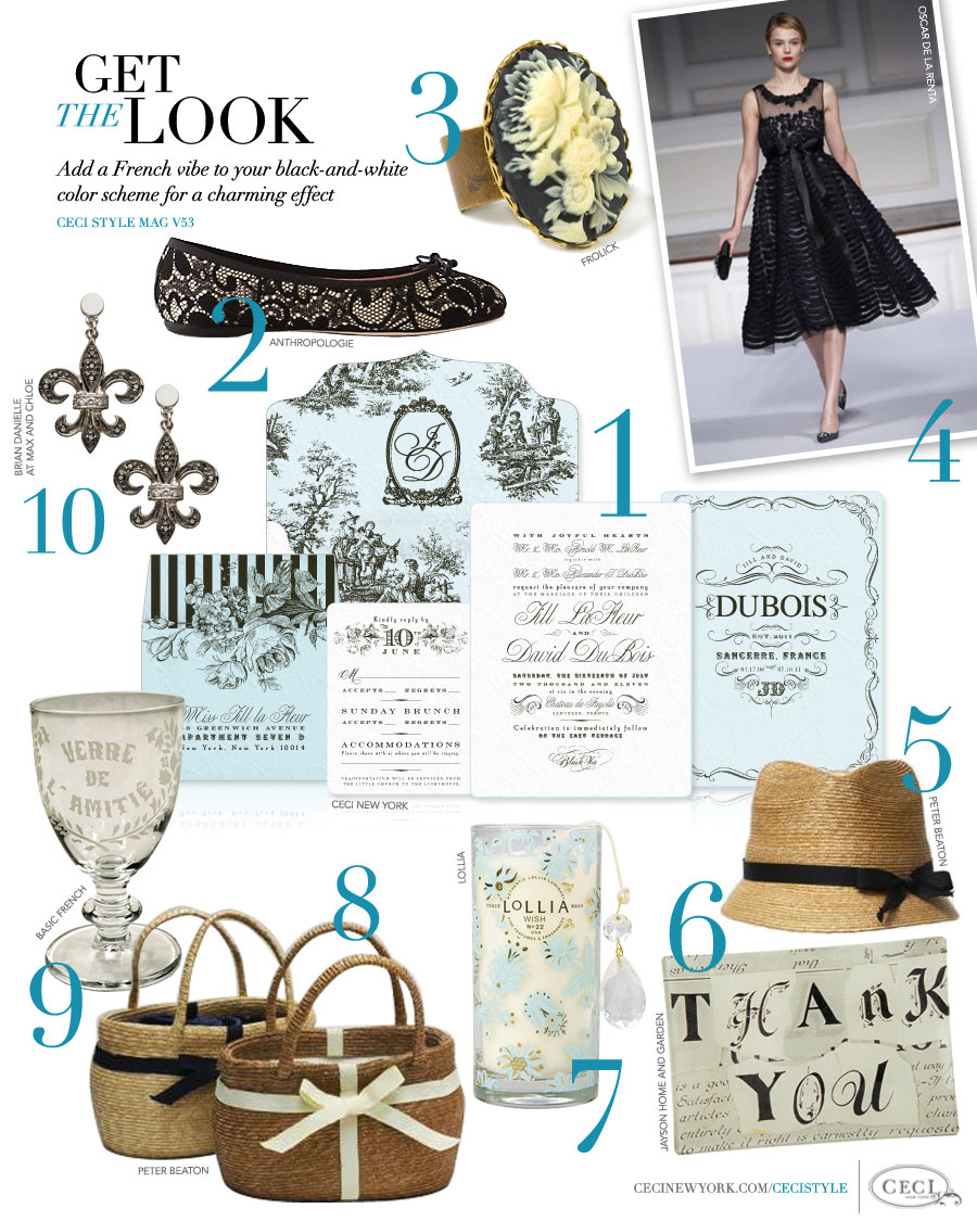 CeciStyle Magazine v53: Get The Look - Add a French vibe to your black-and-white color scheme for a charming effect