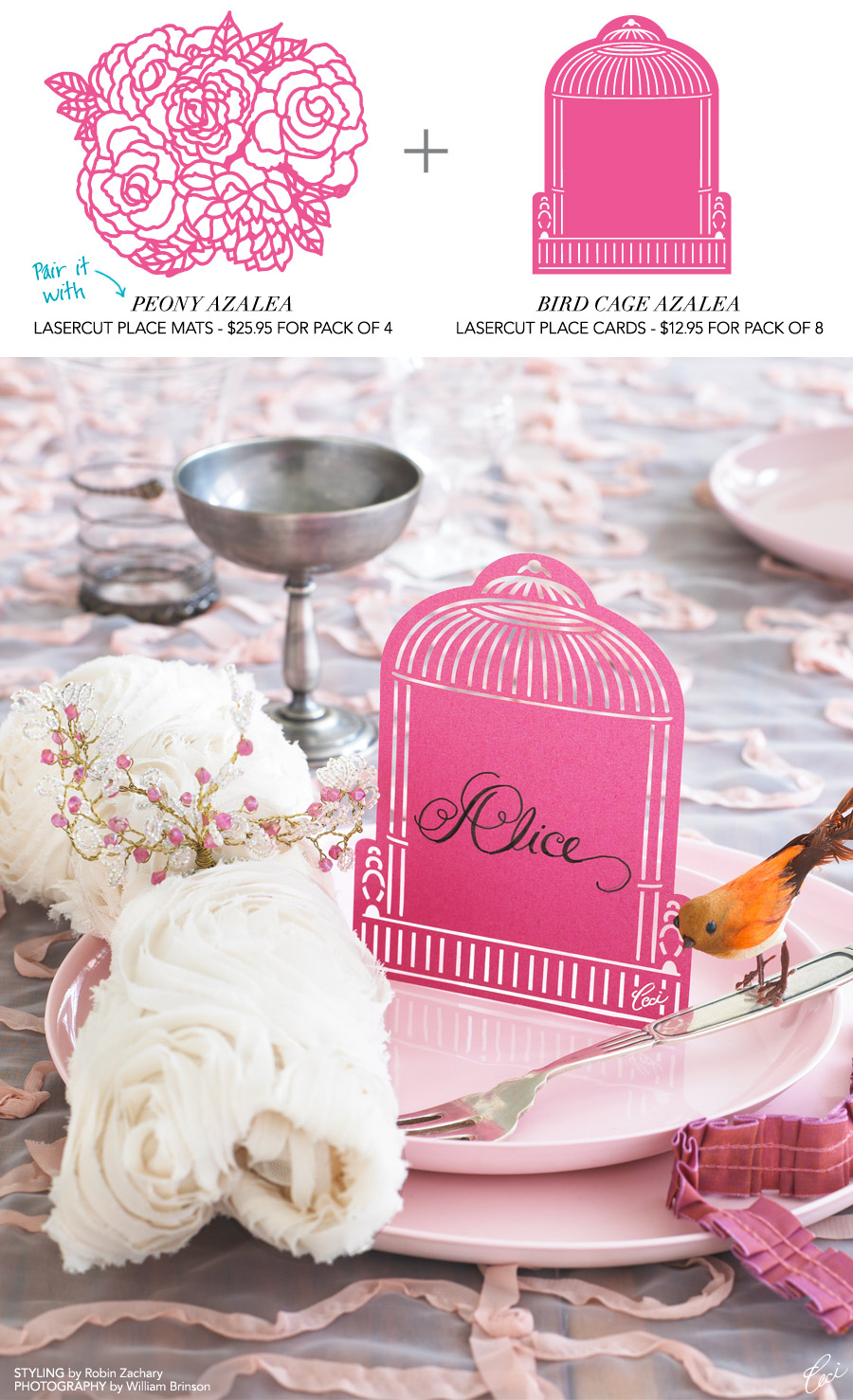 Birdcage Table Setting by Robin Zachary