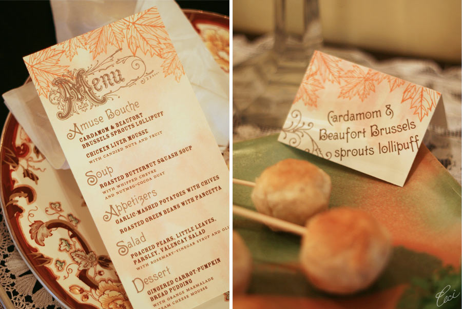 Ceci New York Thanksgiving Menus & Place Cards
