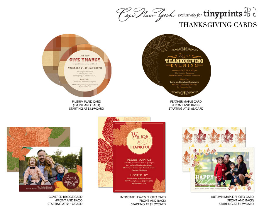 Ceci New York for Tiny Prints Thanksgiving Cards