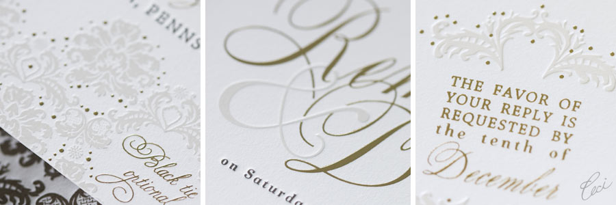 Foil Stamping On Your Invitations: Remy & David's Couture Invitations