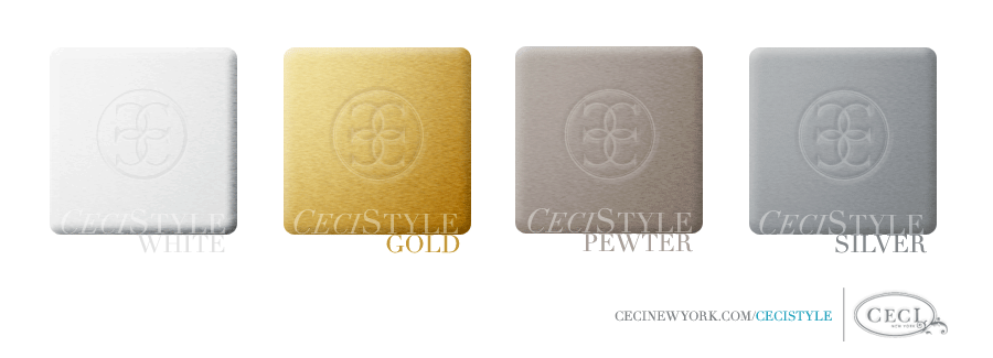 Ceci's Color Stories White Gold Wedding Colors color swatches gold 