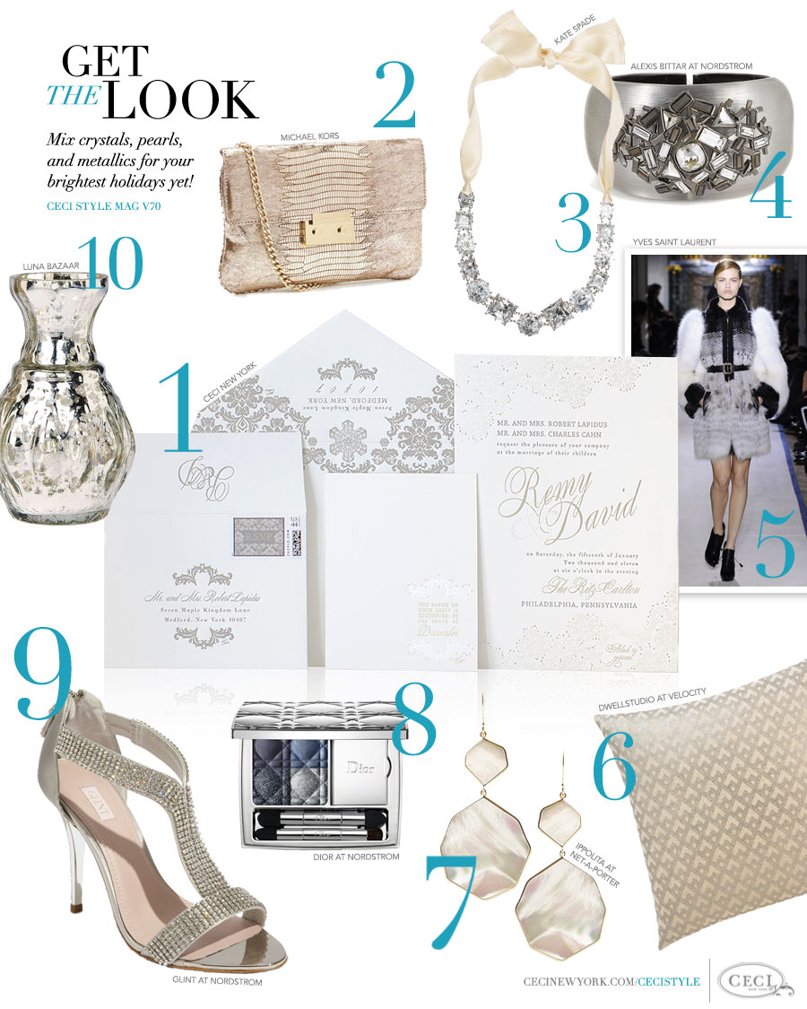 CeciStyle Magazine v70: Get The Look - Winter Reverie - Mix crystals, pearls and metallics for your brightest holidays yet!