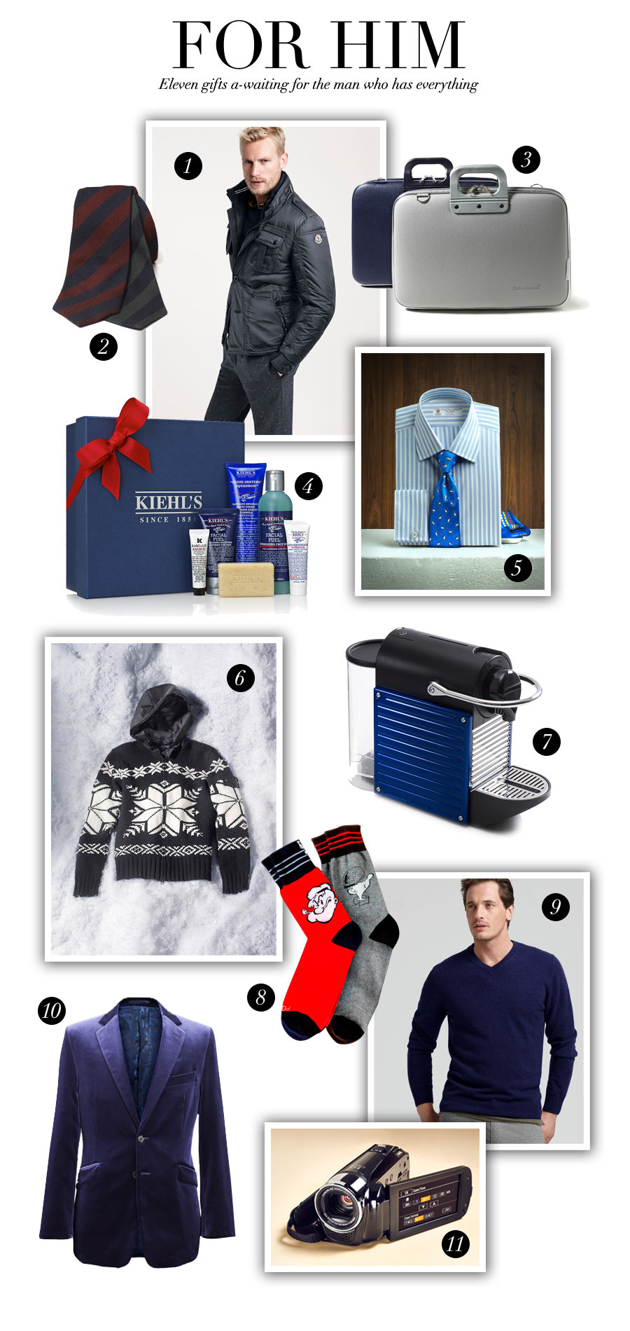Holiday Fashion For Him: Eleven gifts a-waiting for the man who has everything - Holiday Fashion For Her & Him by Brooke Jaffe, Bloomingdale's