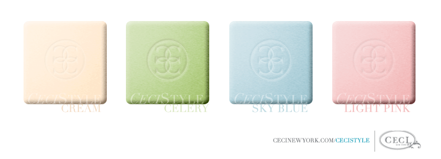Ceci's Color Stories - Cream & Celery Wedding Colors - color swatches, celery, cream, light pink, sky blue, wedding