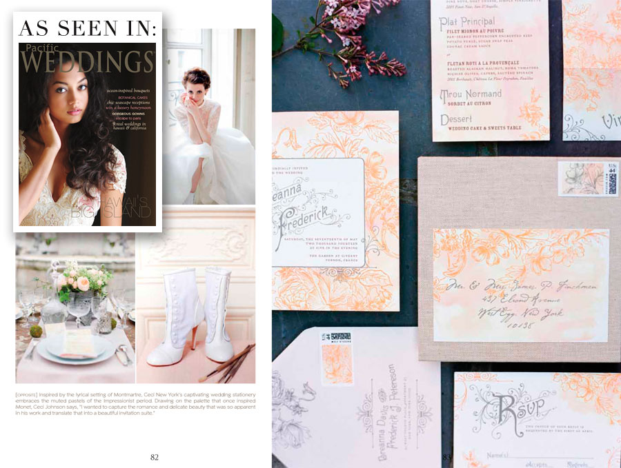 Pacific Weddings Magazine features Ceci New York!