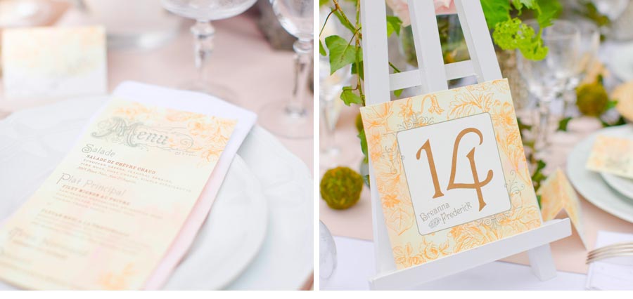 Our Muse - Soft Botanical Setting in Paris - Be inspired by this soft, botanical setting in Paris - tables signs, menus, escort cards, invitations, wedding, watercolor painting, custom stamps, digital printing