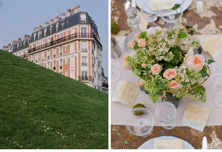 Our Muse - Soft Botanical Setting in Paris - Be inspired by this soft, botanical setting in Paris - tables signs, menus, escort cards, invitations, wedding, watercolor painting, custom stamps, digital printing