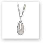 Persian Petal Drop Pavé Necklace