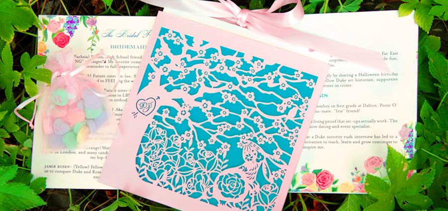 Lasercut Wedding Programs for Dylan Lauren by Ceci New York