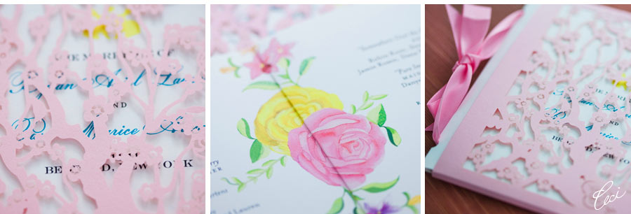 Lasercut Wedding Programs for Dylan Lauren by Ceci New York