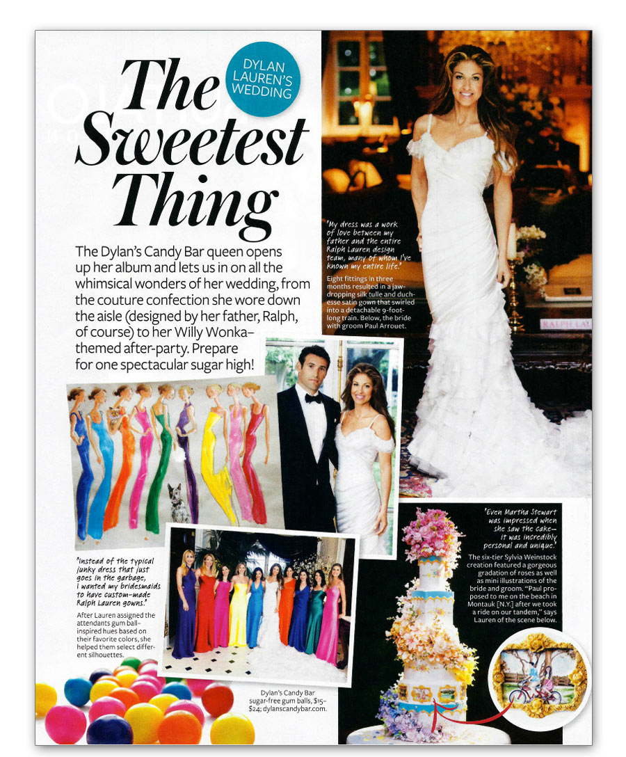 InStyle Magazine highlights the Ceci New York-designed wedding menus for Dylan Lauren!