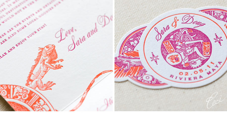 Luxury Wedding Invitations by Ceci New York - Our Muse - Festive Wedding in Mexico - Be inspired by Sara and Douglas's festive wedding in Mexico - wedding, invitations, letterpress printing, foil printing