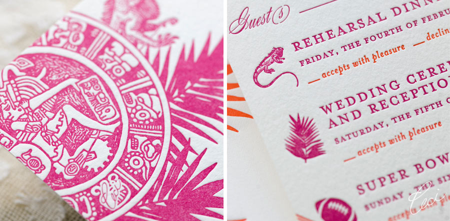 Luxury Wedding Invitations by Ceci New York - Our Muse - Festive Wedding in Mexico - Be inspired by Sara and Douglas's festive wedding in Mexico - wedding, invitations, letterpress printing, foil printing