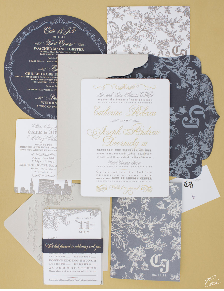 Our Muse - Sophisticated New York City Wedding - Be inspired by Cate & JD's sophisticated New York City wedding - wedding, invitations, digital printing, letterpress printing, foil printing, die cutting