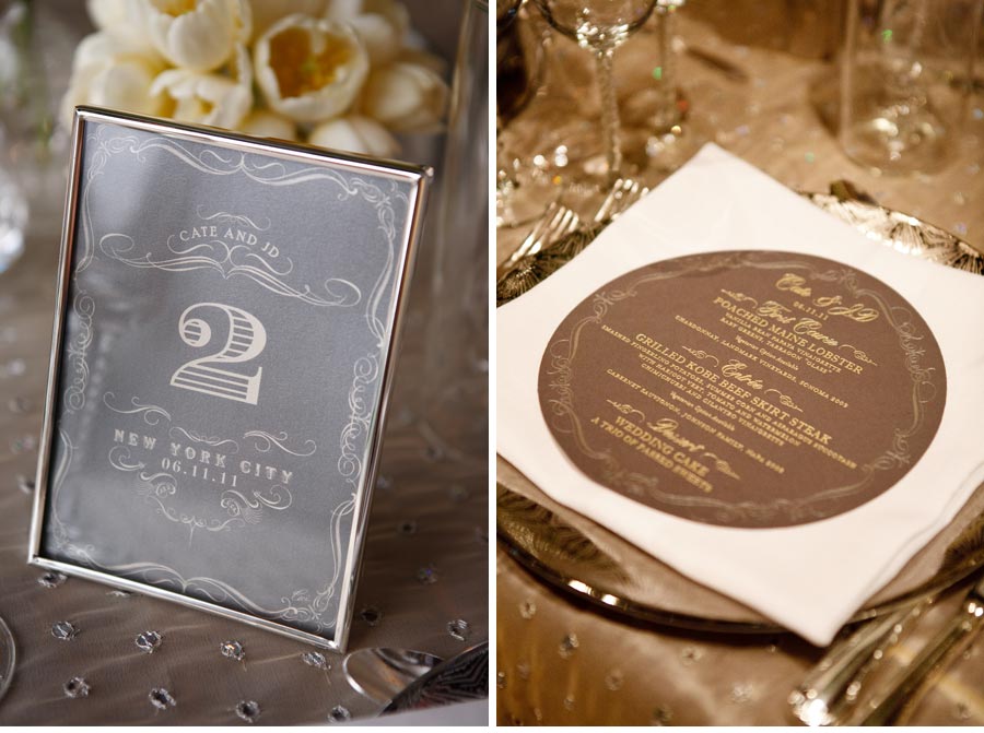 Our Muse - Sophisticated New York City Wedding - Be inspired by Cate & JD's sophisticated New York City wedding - wedding, menus, table signs