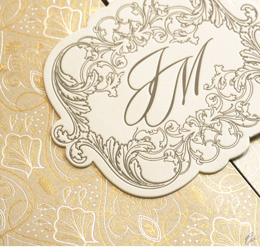 Luxury Wedding Invitations by Ceci New York - Our Muse - Elegant Beachside Wedding - Be inspired by Jennifer & Michael's elegant beachside wedding - wedding, invitations, foil printing, letterpress printing, offset printing, die cutting