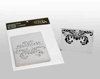 Lasercut Place Cards - Damask Silver - Holiday - Shop Ceci - Ceci New York