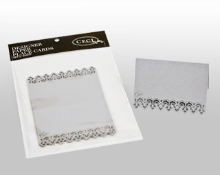 Lasercut Place Cards - Lace Trim Silver - Holiday - Shop Ceci - Ceci New York