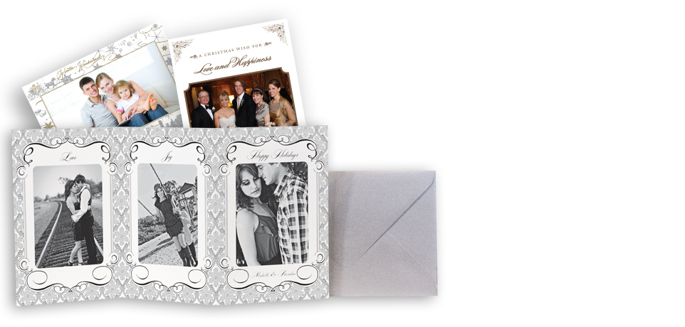 Silver Snowflake Tri-Fold Personalized Card
