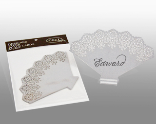 Lace Fan Silver - Lasercut Place Cards - Shop Ceci - Ceci New York
