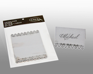 Lace Trim Silver - Lasercut Place Cards - Shop Ceci - Ceci New York